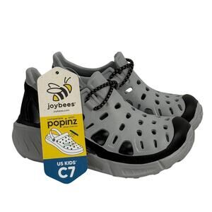 Joybees Kids Skate Sneaker Slip On EVA Water Shoe Gray Black Comfort Sz C7 NWT